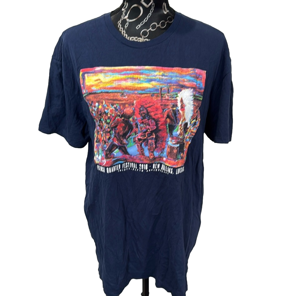 French‎ Quarter Festival 2018 New Orleans Graphic T-Shirt Navy Size XL